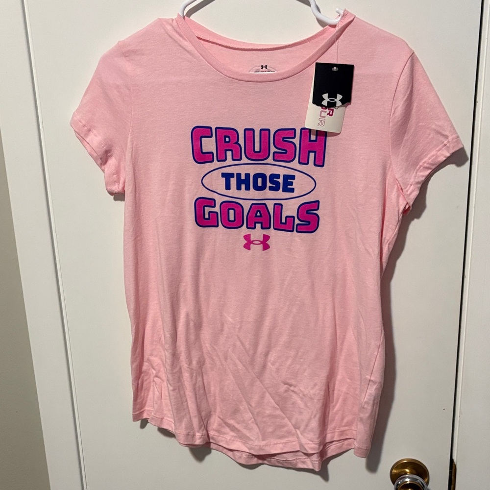 Under Armour Pink 'Crush Those Goals' Tee